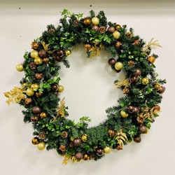 Giant Chocolate Gold Artificial Wreath (1.2 metres)