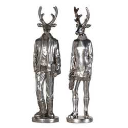 Set of 2 Silver Finish Mr.& Mrs.deer