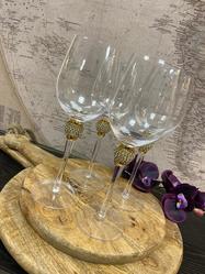 Set of 4 Diamante White Wine Glasses