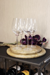 Set of 4 Pink Gold Diamante White Wine Glasses