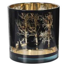 Small Deer Black and Gold Candle Holder