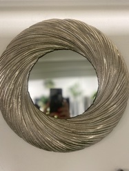 Farrah Collection Silver Circular Mirror