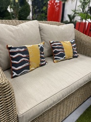 Mustard and Black Abstract Cushion Cover