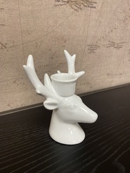 White Deer Candle Holders
