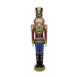 162cm Red and Green Light Up Nutcracker With Black Hat