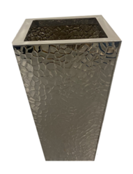 Shiny Tapered Stainless Steel Planter