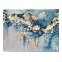 Blue & Gold Foil Abstract Canvas