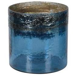 Medium Textured Blue Glass Hurricane