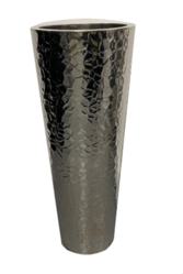 Tall Shiny Hammered Stainless Steel Planter