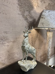Silver Standing Stag On Stone